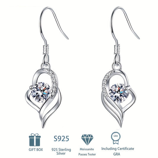 LOUT Sparkling Moissanite Design Elegant Dangle Earrings